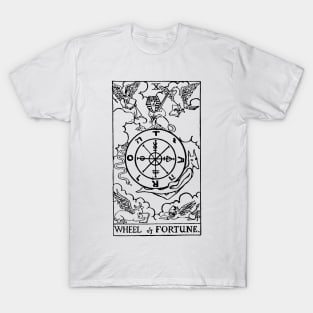 The Wheel of Fortune Tarot in black T-Shirt